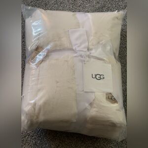 NEW UGG Euphoria Faux Fur Throw Blanket, 50” X 70” Snow White